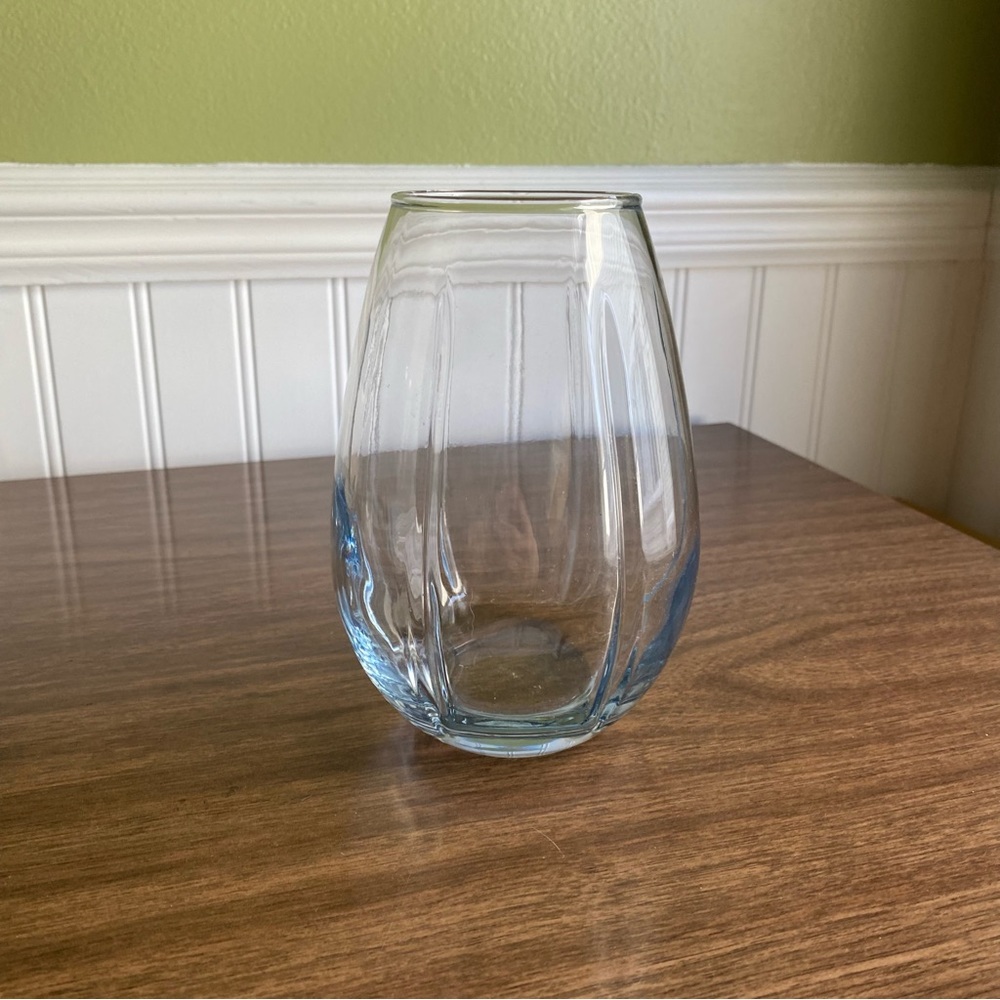 Vintage FTD Light Blue Glass Vase - Made in the USA